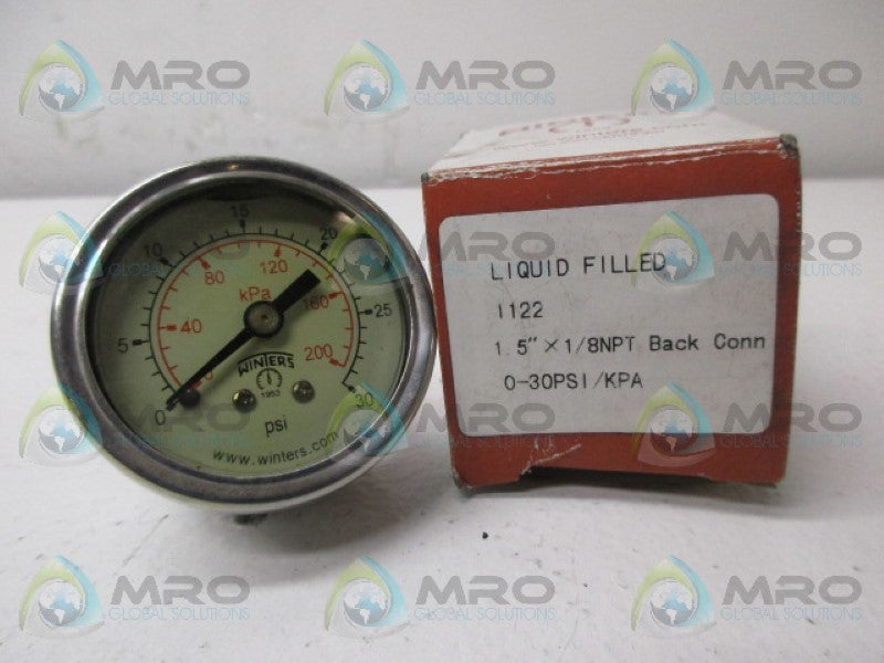 WINTERS 1122 PRESSURE GAUGE 0-30 PSI 0-200 KPA  NSMP