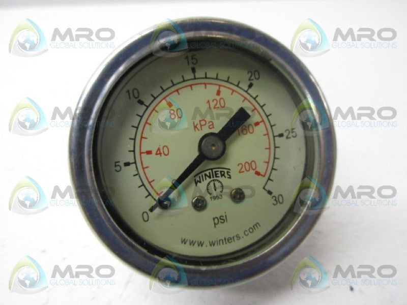 WINTERS 1122 PRESSURE GAUGE 0-30 PSI 0-200 KPA  NSMP
