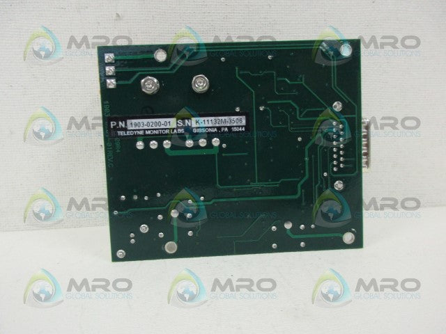 TELEDYNE MONITOR 1903-0200-01 CIRCUIT BOARD *USED*