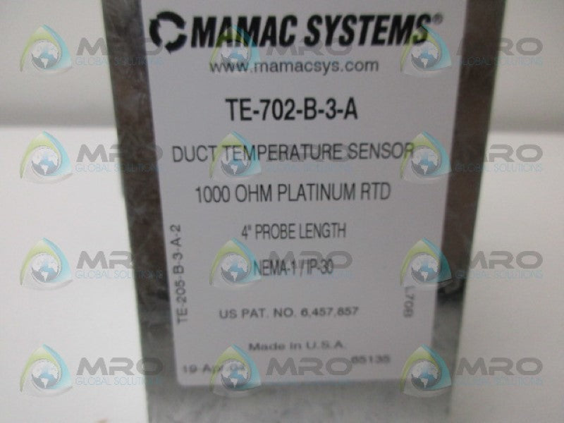 MAMAC TE-702-B-3-A DUCT TEMPERATURE SENSOR  NSMP