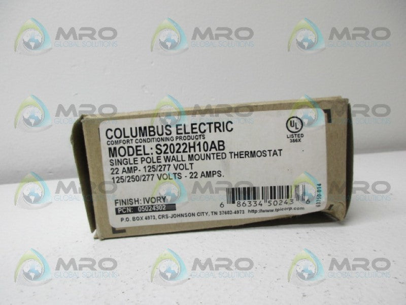 COLUMBUS ELECTRIC S2022H10AB THERMOSTAT *NEW IN BOX*