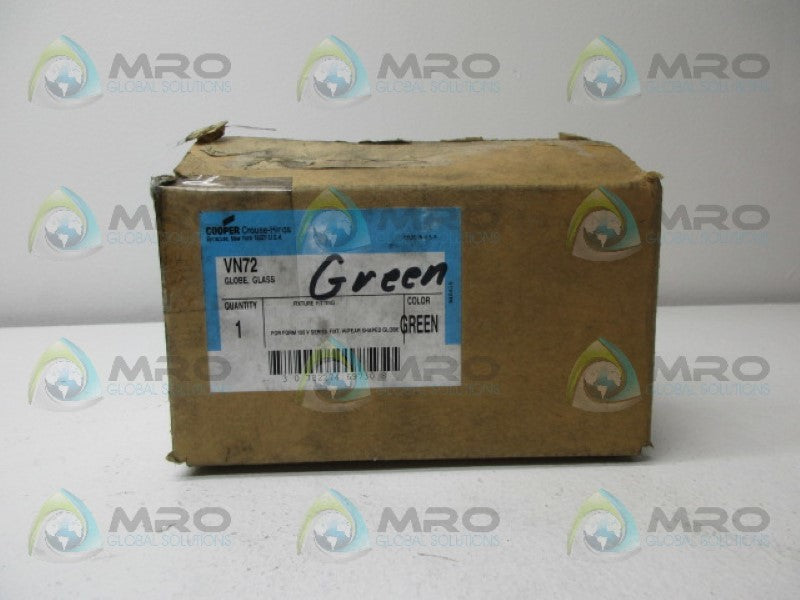 CROUSE-HINDS VN72 GLOBE GLASS GREEN *NEW IN BOX*