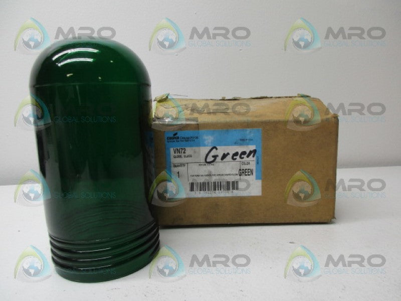 CROUSE-HINDS VN72 GLOBE GLASS GREEN *NEW IN BOX*
