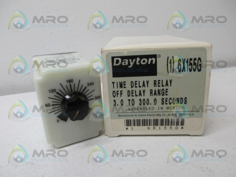 DAYTON 6X155G TIME DELAY RELAY *NEW IN BOX*