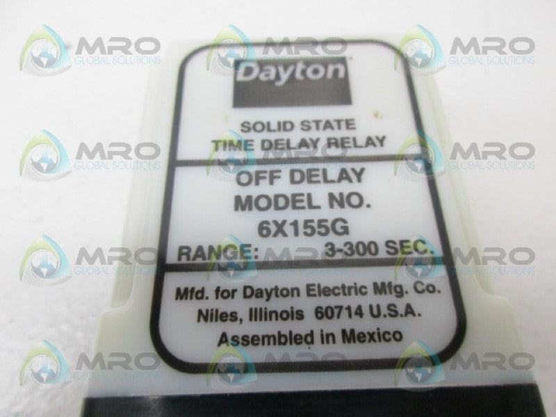 DAYTON 6X155G TIME DELAY RELAY *NEW IN BOX*