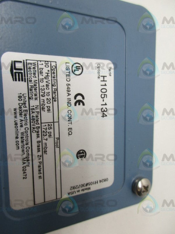 UNITED ELECTRIC H105-134 PRESSSURE SWITCH *NEW NO BOX*
