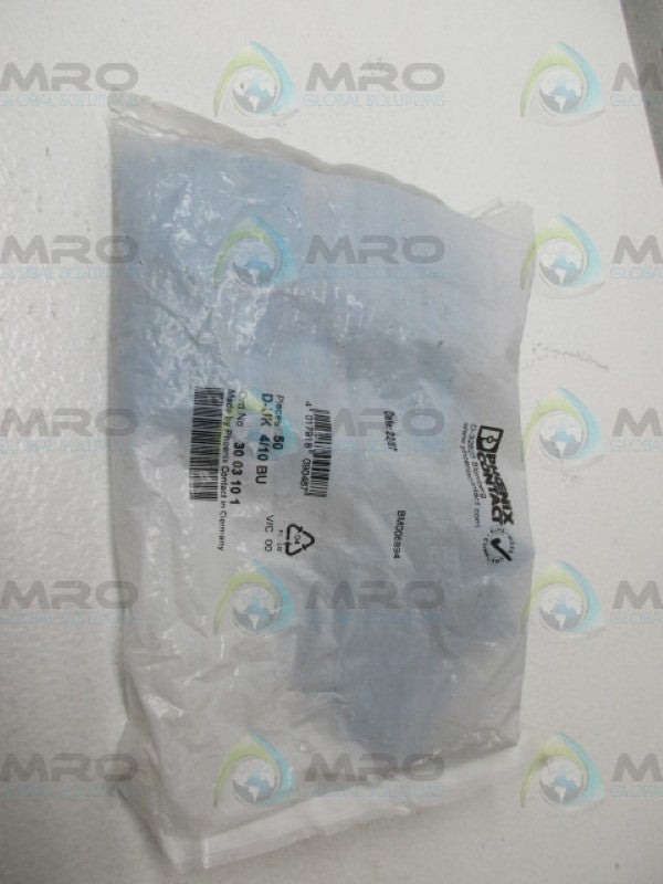 PHOENIX CONTACT D-UK4/10BU TERMINAL END PLATE (PKG OF 50) *NEW IN FACTORY BAG*