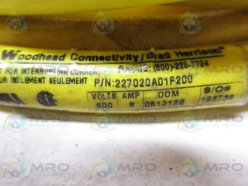 DANIEL WOODHEAD 227020A01F200 CORDSET  UNMP