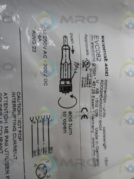 IFM EFECTOR EVC082 CABLE * NEW IN FACTORY BAG *