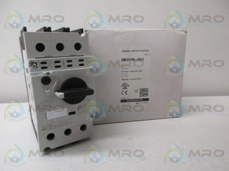 FUJI ELECTRIC BM3VHB-063 MAUAL MOTOR STARTER 45-63A *NEW IN BOX*