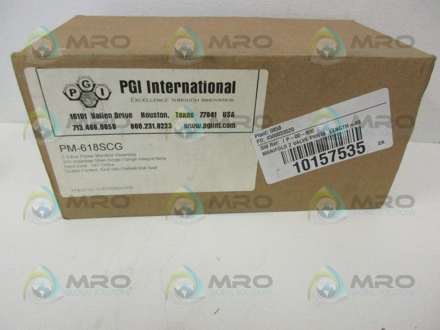 PGI INTERNATIONAL PM-618SCG 2 VALVE MANIFOLD *NEW IN BOX*