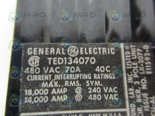 GENERAL ELECTRIC TED134070WL CIRICUIT BREAKER 70A *NEW IN BOX*