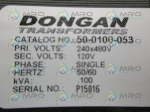 DONGAN 50-0100-053 INDUSTRIAL CONTROL TRANSFORMER *NEW IN BOX*