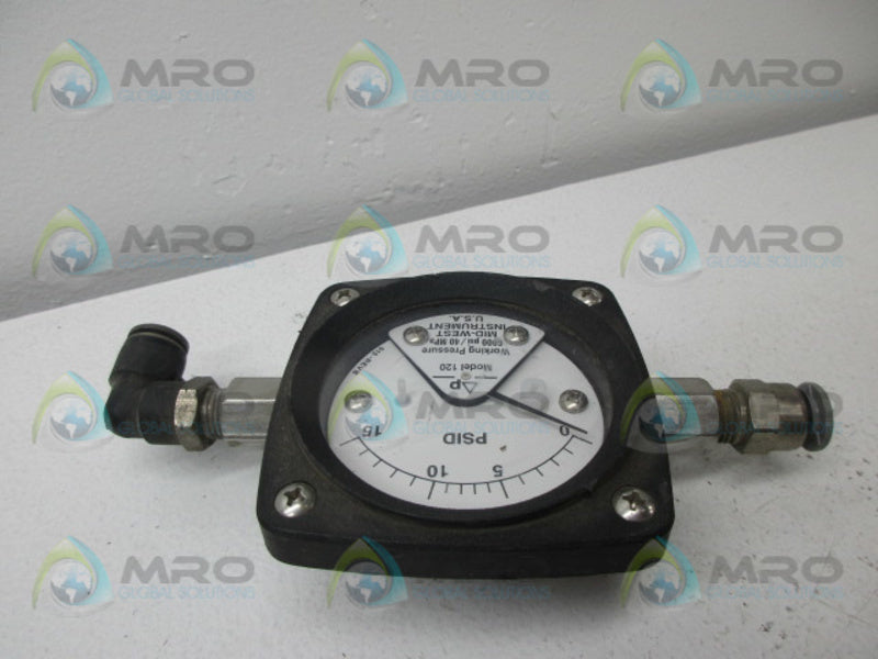 MID-WEST 120SA-02-FO PRESSURE GAUGE 0-15 PSID  NSNP
