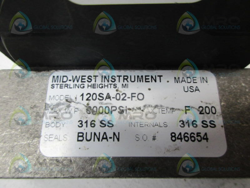 MID-WEST 120SA-02-FO PRESSURE GAUGE 0-15 PSID  NSNP