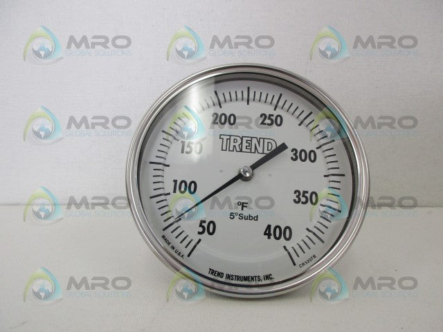 TREND INSTRUMENTS MODEL 52 CR5207B 50-400 ADJUSTABLE TEMPERATURE GAUGE *NEW IN BOX*