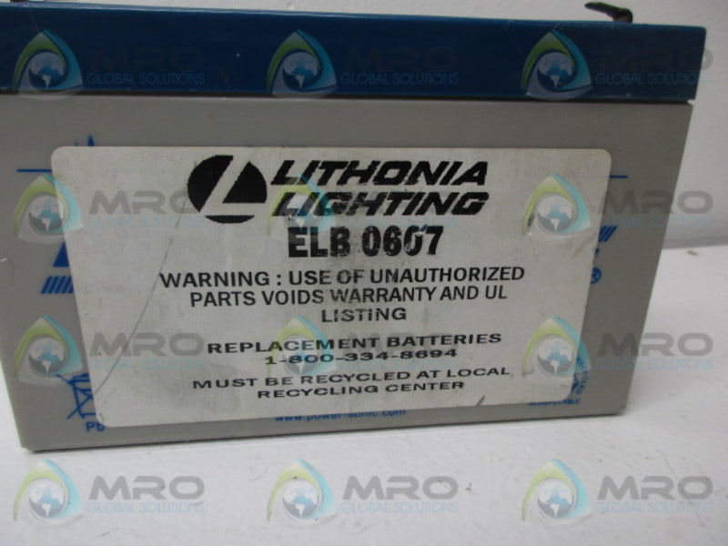 LITHONIA LIGHTING ELB0607 BATTERY  UNMP