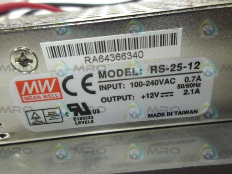 MEANWELL RS-25-12 POWER SUPPLY SINGLE OUTPUT UNMP