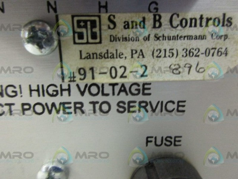 S&B CONTROLS 91-02-1 NSNP