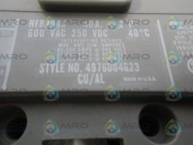 WESTINGHOUSE HFB2040 CIRCUIT BREAKER 40A NSNP