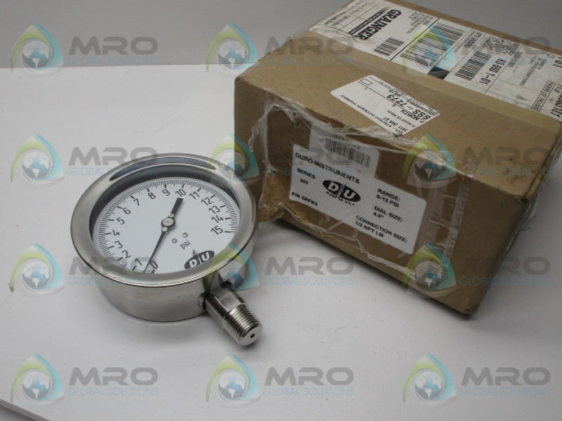 DURO-INSTRUMENTS 5RPK2 PRESSURE GAUGE 0-15 PSI *NEW IN BOX *