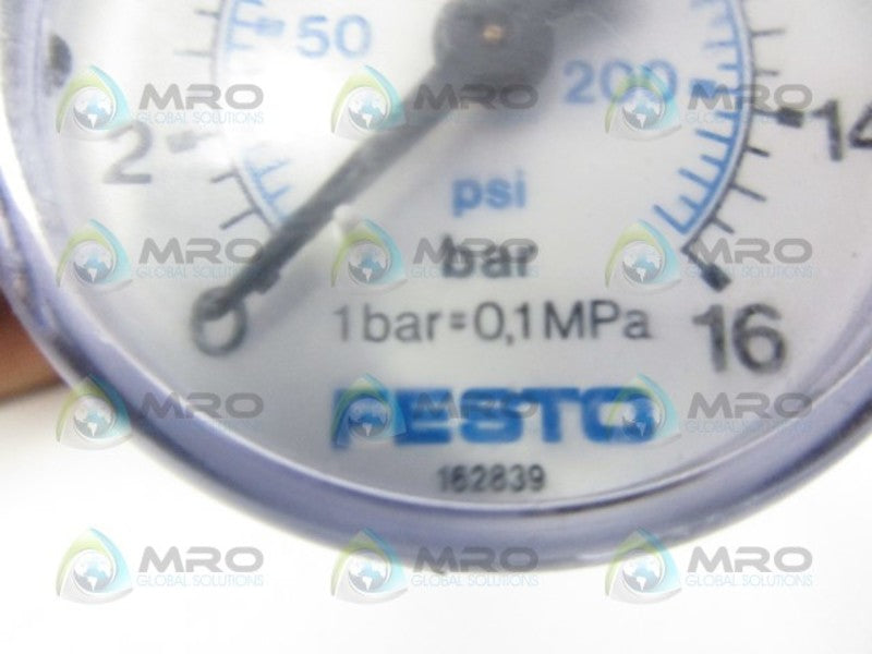 FESTO 162839 ELECTRIC PRESSURE GAUGE 0-250 PSI 0-16 BAR *NEW NO BOX*