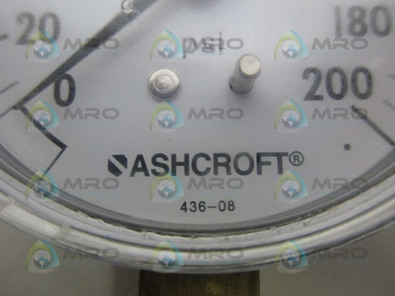 ASHCROFT 436-08 0-200 GAUGE *NEW NO BOX*