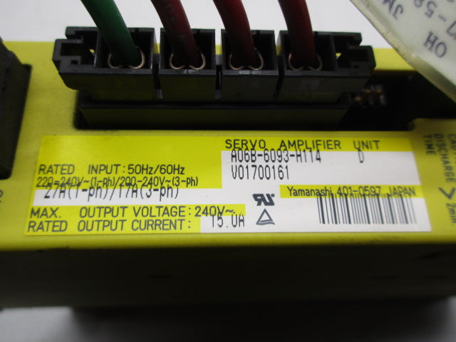 FANUC A06B-6093-H114 SERVO AMPLIFIER UNIT *USED*