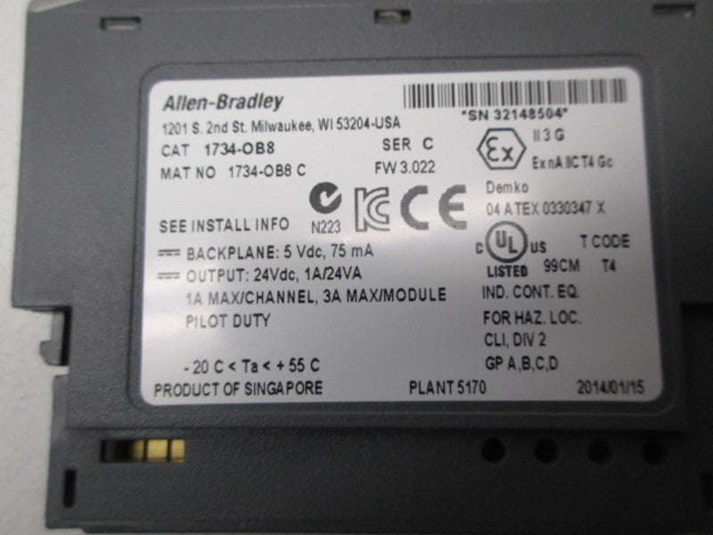 ALLEN BRADLEY 1734-OB8C SER. C F/W 3.022 * USED*