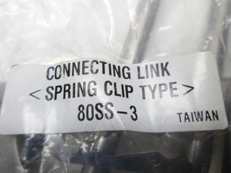 INDUSTRIAL MRO 80SS-3 CONNECTING LINK SPRING CLIP * NEW IN FACTORY BAG *