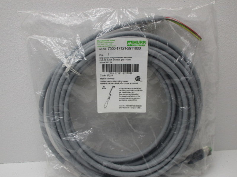 MURR ELEKTRONIK 7000-17121-2911000 M12 FEMALE 0 SHIELDED * NEW IN FACTORY BAG *