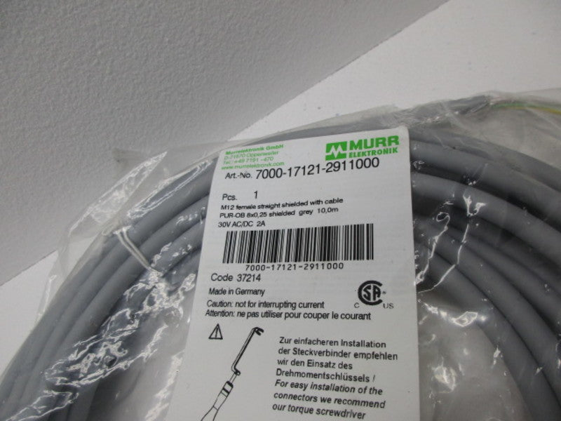 MURR ELEKTRONIK 7000-17121-2911000 M12 FEMALE 0 SHIELDED * NEW IN FACTORY BAG *