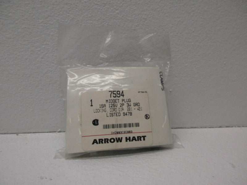 ARROW HART 7594 MIDGET PLUG 15A 125V * NEW IN FACTORY BAG *