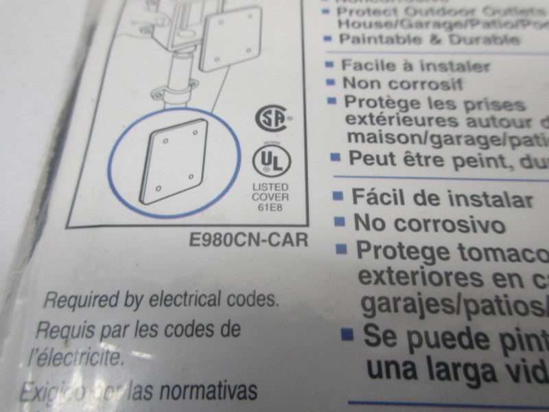 CARLON E980CN-CAR WEATHERPROFF BLANK OUTLET COVER *NEW NO BOX *