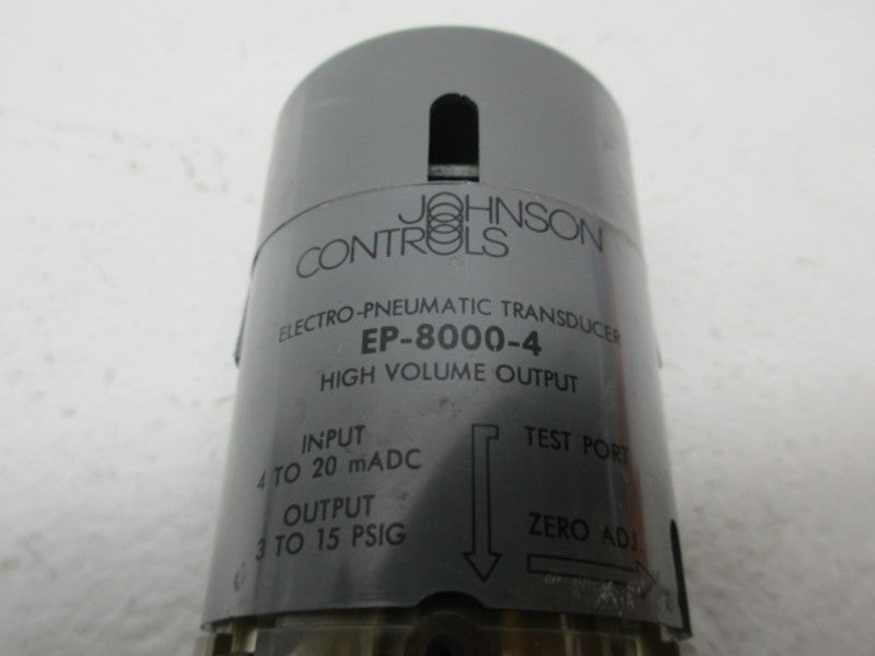 JOHNSON CONTROL EP-8000-4 ELECTRO-PNEUMATIC TRANSDUCER * USED *