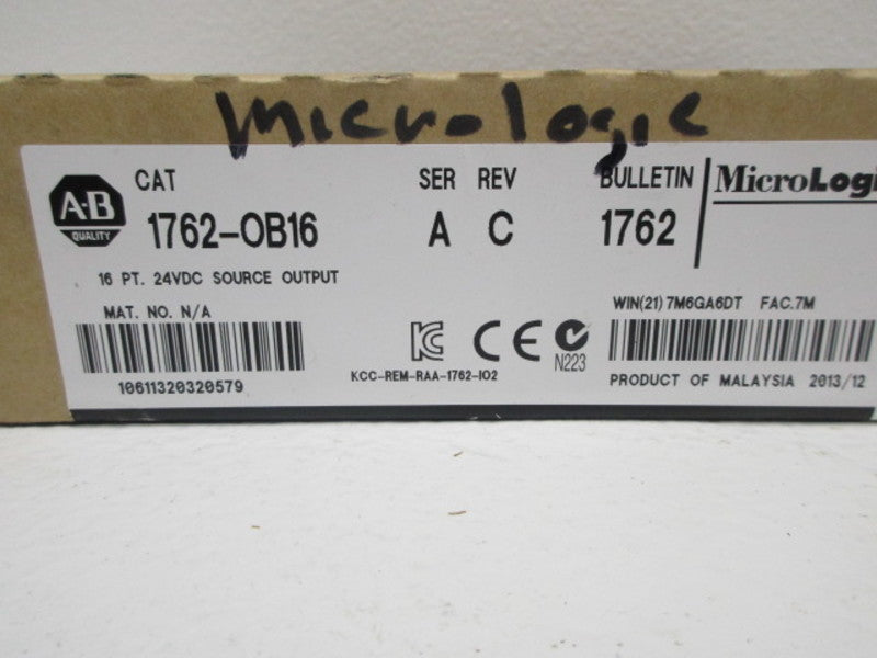 ALLEN BRADLEY MICROLOGIX 1762-OB16 SER.A OUTPUT DATE: 2013 * FACTORY SEALED *