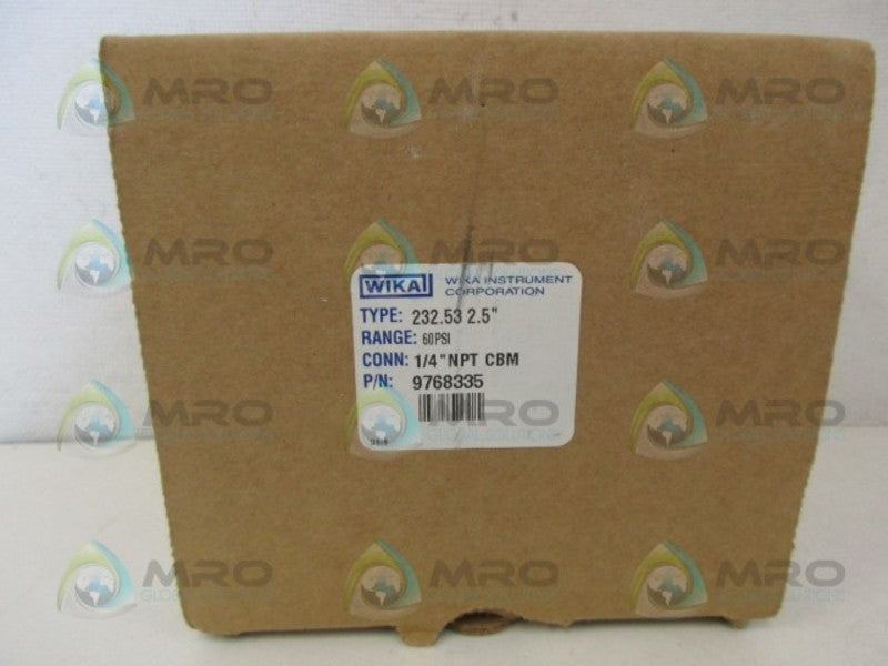 WIKA 9768335 PRESSURE GAUGE 60 PSI *NEW IN BOX*