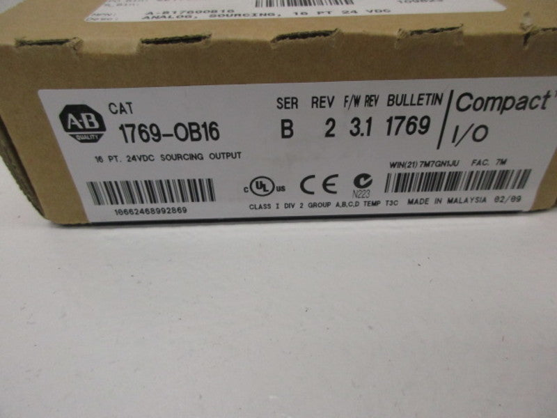 ALLEN BRADLEY 1769-OB16 SER. B F/W 3.1 DATE: 2009 * FACTORY SEALED *
