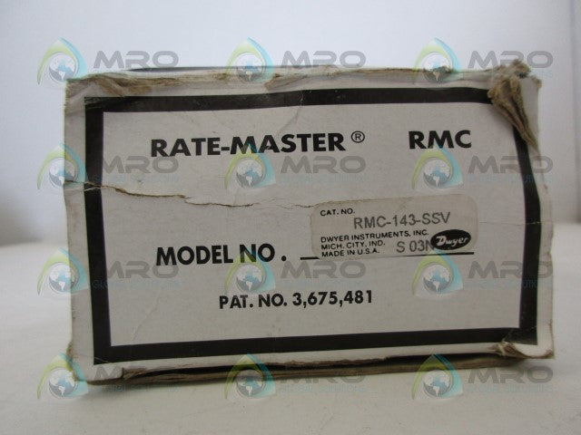 DWYER RMC-143-SSV MASTER FLOWMETER *NEW IN BOX*