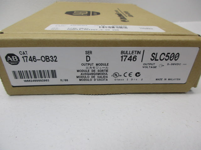 ALLEN BRADLEY SLC 500 1746-OB32 SER.D OUTPUT MODULE DATE 2008 * FACTORY SEALED *