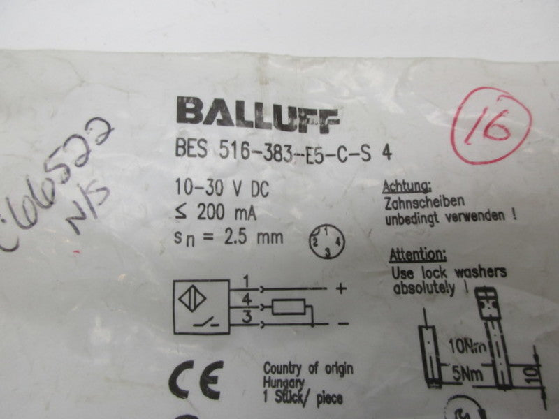 BALLUFF BES516-383-E5-C-S-4  * NEW IN FACTORY BAG *