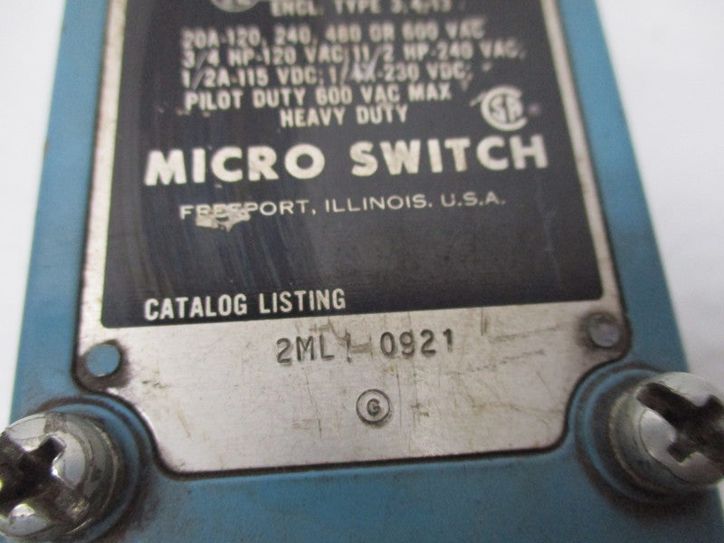 MICRO SWITCH 2ML1 (AS PICTURED)  UNMP