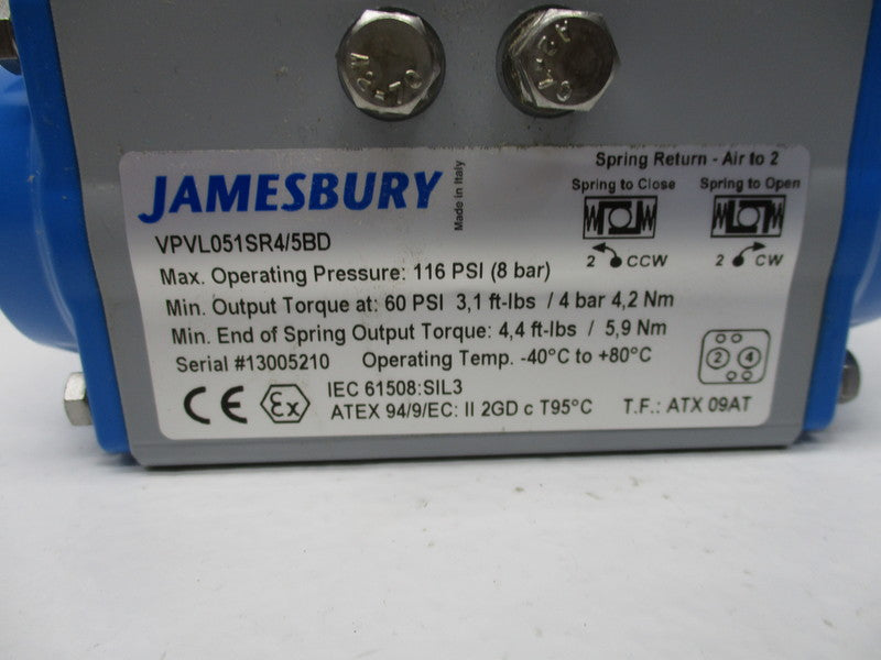 JAMESBURY VPVL051SR4/5BD * NEW NO  BOX *