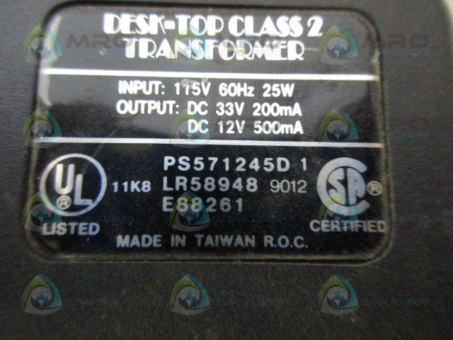 INDUSTRIAL MRO PS571245D 1 DESK-TOP CLASS 2 TRANSFORMER *NEW NO BOX*