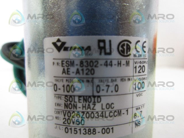 VERSA ESM-8302-44-H-MAE-A120 SOLENOID VALVE *NEW IN BOX*