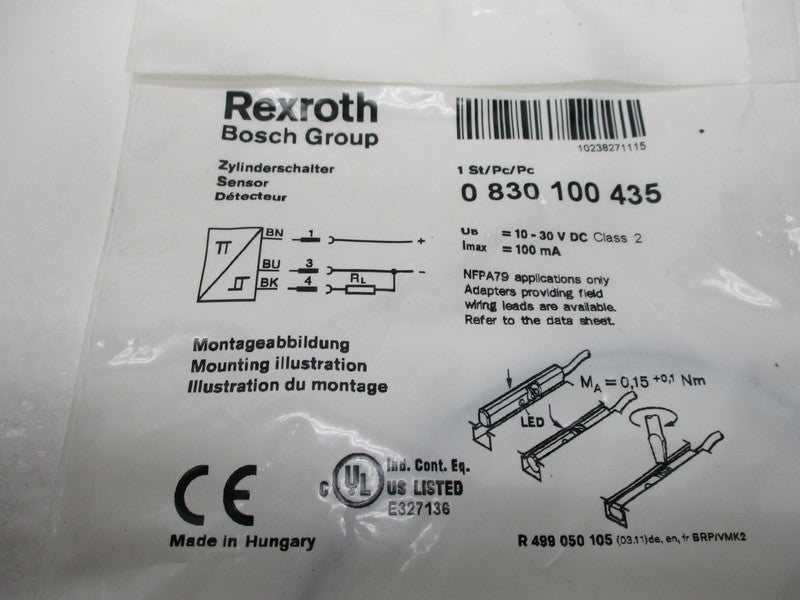 REXROTH 0-830-100-435 * NEW IN FACTORY BAG *