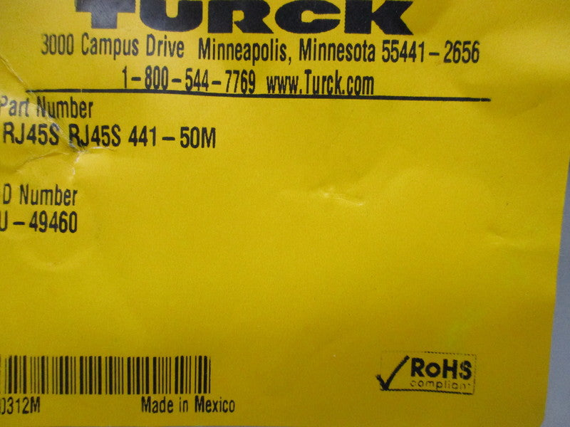 TURCK U-49460 (RJ45S RJ45S 441-50M) * NEW IN FACTORY BAG *