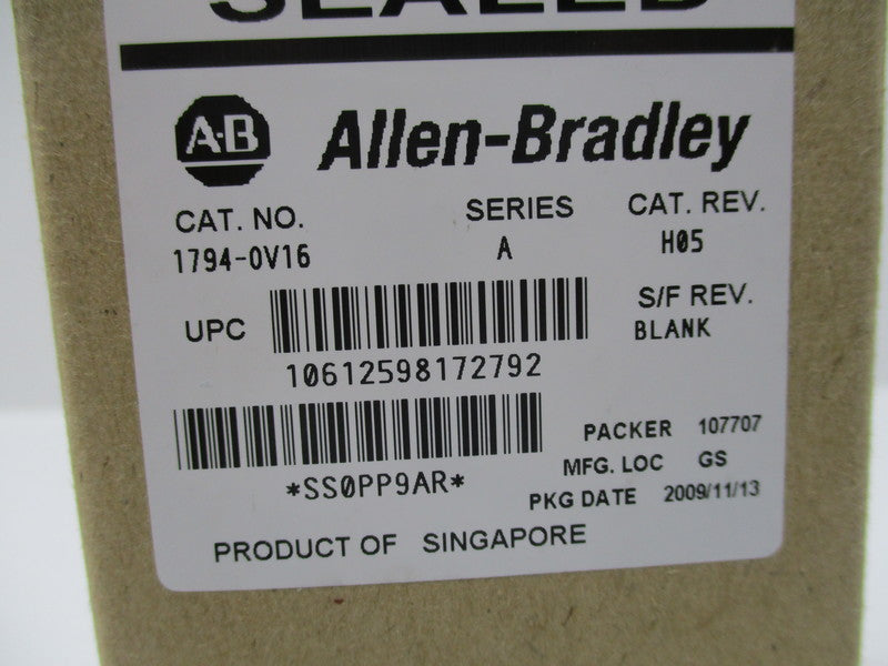 ALLEN BRADLEY 1794-OV16 SER. A DATE:2009 * FACTORY SEALED *