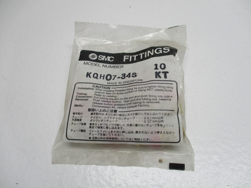 SMC KQH07-34S (QTY: 10) * NEW IN FACTORY BAG *
