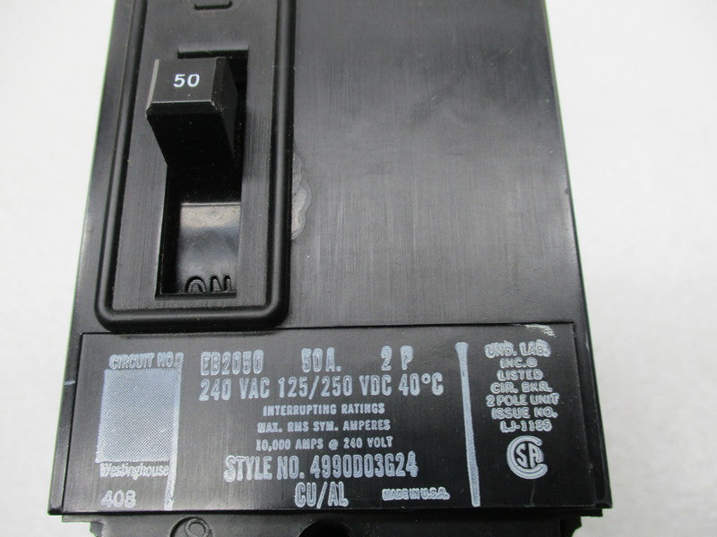 WESTINGHOUSE EB2050 CIRCUIT BREAKER 240VAC 50A NSMP